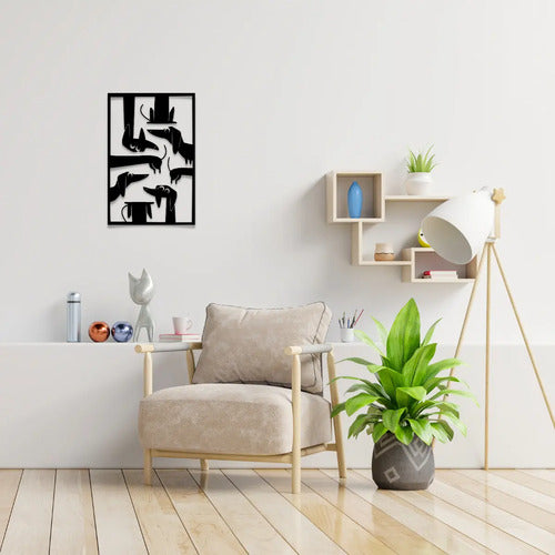 Cuadro Decorativo De Mascota En Madera Mdf Perros Salchicha
