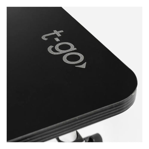 Mesa Con Ruedas Multifuncion Regulable Ideal Notebook Comer Negra Veteada