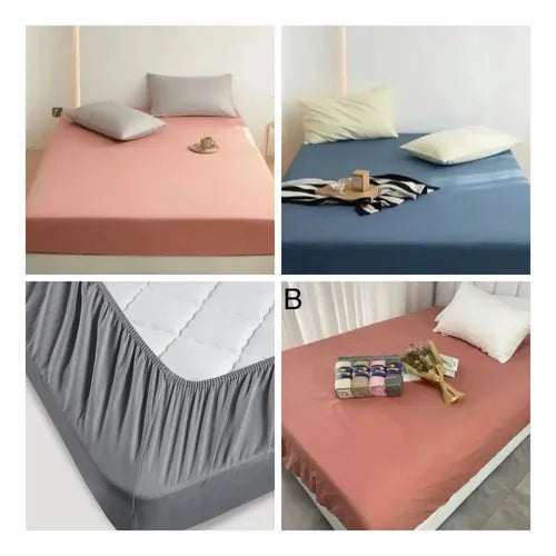 Sábanas Ajustables 3p Queen 1600 Hil Liso