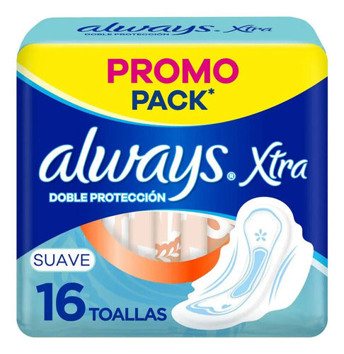 Toallitas Always Xtra Doble Protección con Alas Pack x 16 · 17600 · foto 01