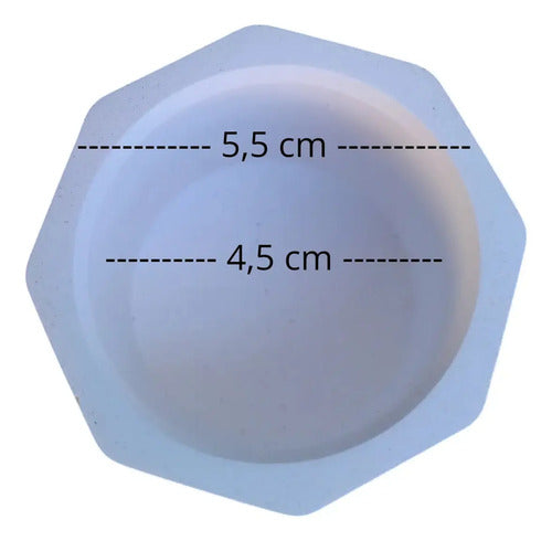 Macetas De Yeso Octogono Artesanal Velas Cera Soja Suculenta