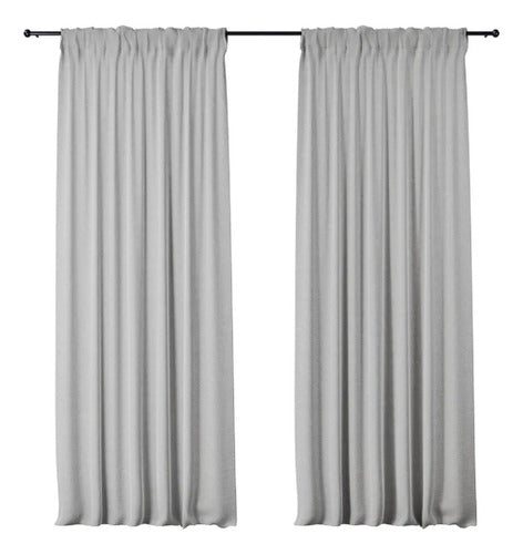 Cortinas Blackout Textil Living 130x210 2 Paños Blanco