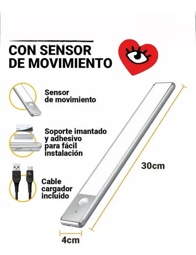 Barra de Luz LED 30cm USB Aluminio Recargable con Sensor para Cocina · 15796 · foto 03