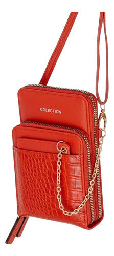 Mini Bandolera Phone Bag de Eco Cuero 100% PU Rojo · 8590 · foto 01