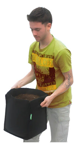 Maceta Reforzada Geotextil 30 L Happy Roots Negro