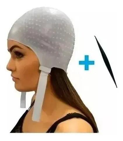 Gorro Siliconado Dompel + Aguja Peluquería Reflejos Blanco · 17270 · foto 04
