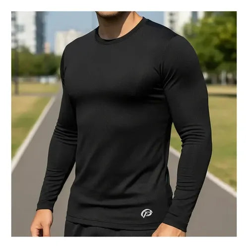 Remera Deportiva Parfait Sport Brandon Hombre Manga Larga Negro Talle S · 17047 · foto 01