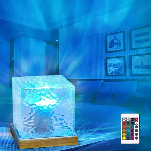 Velador Luz Lampara Aurora Boreal Oceano Yoga C/ Control Usb Lampara