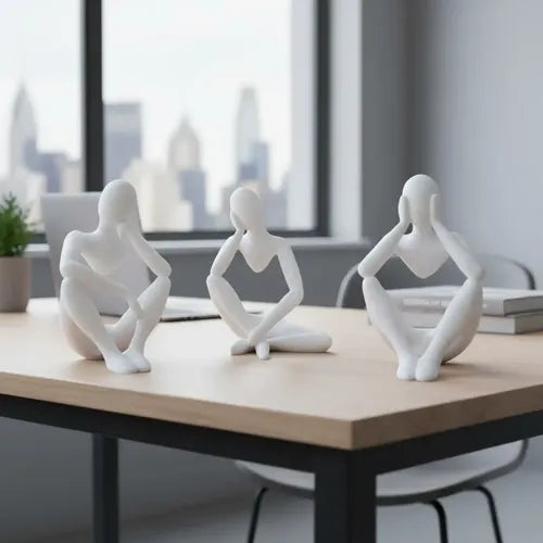 Combo X3 Adorno Figura Pensante Original Blanco