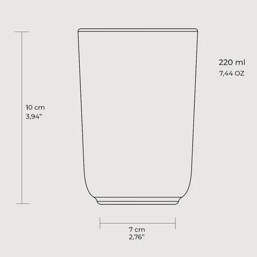 Vasos X4 De Cerámica Gres Esmaltada 220ml Blanco Grisáceo