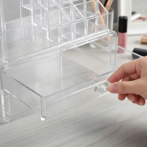 Organizador Maquillaje Acrílico Cajones Porta Cosméticos Transparente