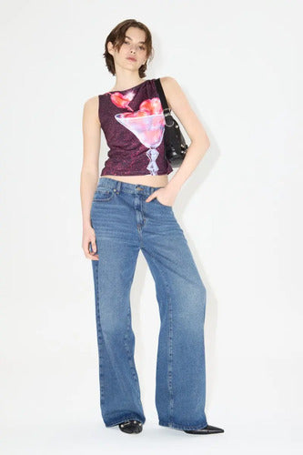 Jean Recto Cher Mix Mujer Algodón Primavera Verano Azul 24