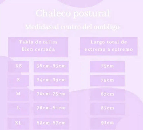 Chaleco Unisex Corrector Postural Modaking Negro Talle S
