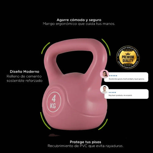 Pesa Rusa Kettlebell de Hierro 4 kg Fucsia · 16935 · foto 02