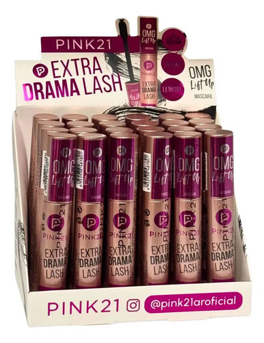 Mascara Pestañas Extra Drama Lash Pink21 Volume Definelenght Negro