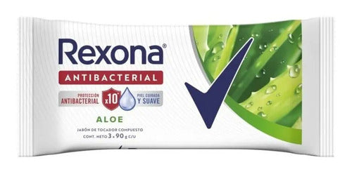 Jabon En Barra Rexona Antibacterial Aloe 3 Un X 90 Gr