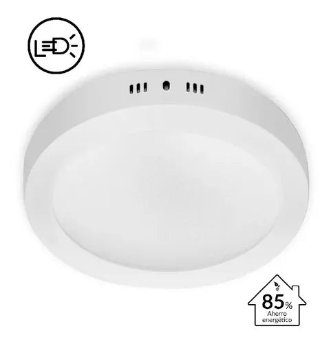 Panel Led Werke 18w Aplicar Redondo/cuad Blanco