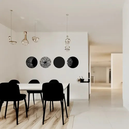 Cuadro Madera Calado Decorativo Moderno Circulos Ramas Arbol