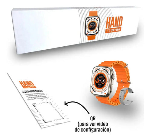 Smartwatch Technology Ultra Hombre Mujer Malla Extra Beige Deportiva Naranja Y Gris