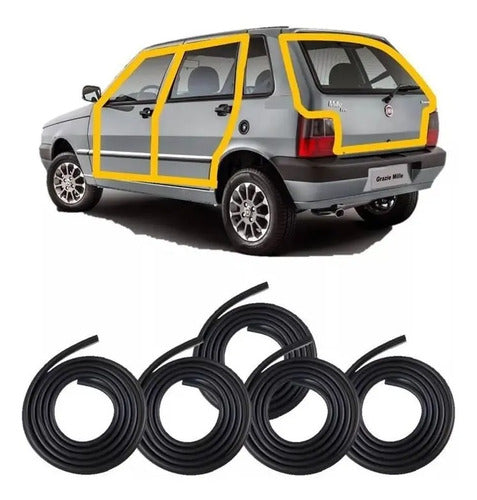 Combo Juego De Burletes Completo Fiat Uno 5 Puertas