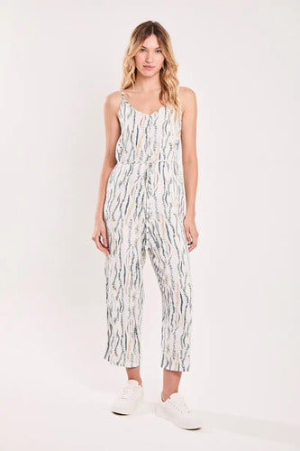 Mono Midi Musculosa De Poplin Rayon Natural Koxis Mujer