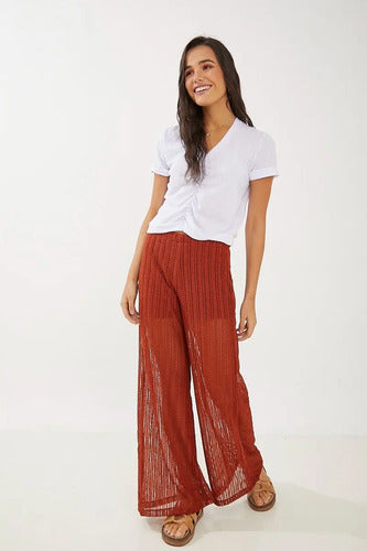 Pantalon Crochet Rimmel Terracota M