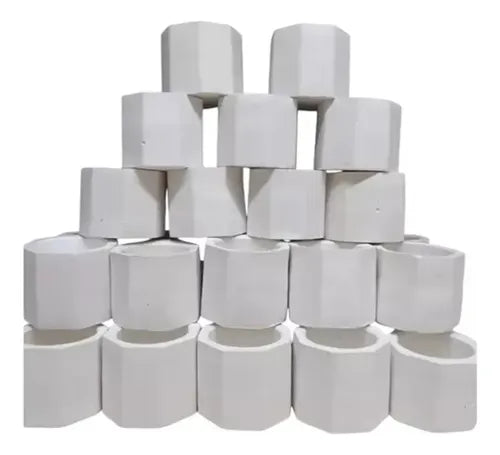 Portavela Cuenco Octogonal De Yeso Para Velas De Cera Soja