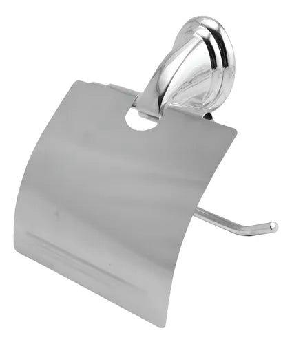 Portarrollo D'accord Metal Pared Con Tapa Color Cromo Modelo