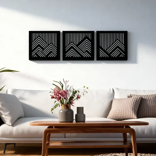 Cuadro Calado Decorativo Madera Mdf Alpes Montañas Moderno