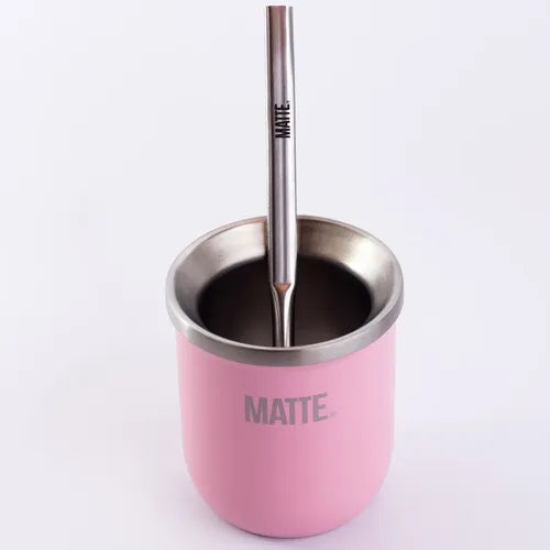Mate Steel Matte Rosa Liso