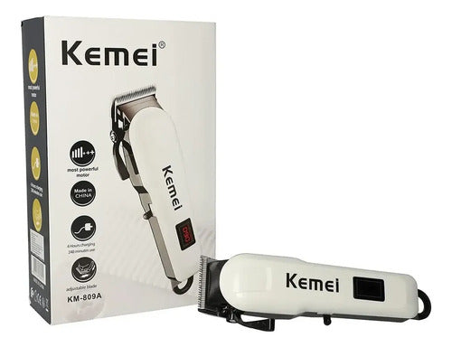 Recortadora de Barba y Pelo Kemei KM-809A Blanca y Negra · 17625 · foto 02
