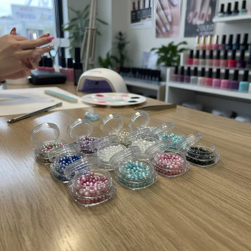 Perlas De Colores Decorativas Para Uñas X 12