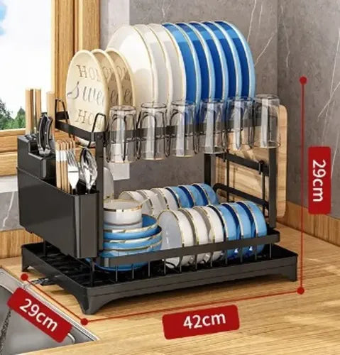 Escurridor Platos Secaplatos Acero Inoxidable Cocina 2 Pisos