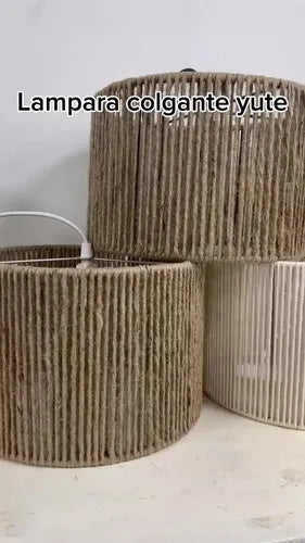 Lámpara Colgante Techo Hilo Yute 30cm E27 60w Liguen Ilumina