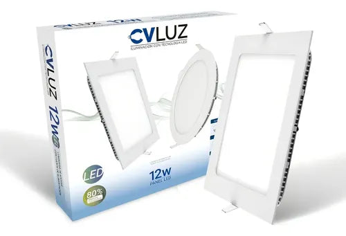 Plafón Led Cvluz Blanco 17cm Empotrable Techo 12w 6500k