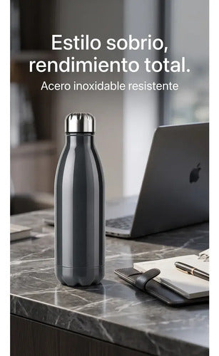 Botella Térmica de Acero Inoxidable 500ml Gris Oscuro · 16813 · foto 06