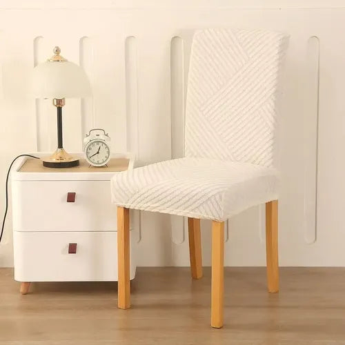 Funda Silla City Blanco Geométrico 6p Natural Rayas
