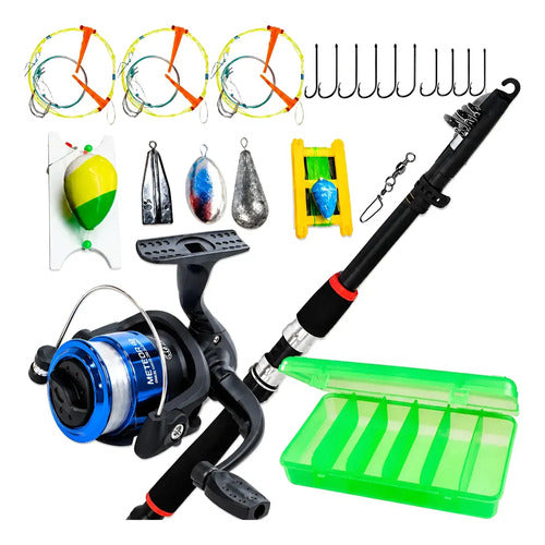 Combo de Pesca Caña Reel Caja Líneas y Anzuelos con Accesorios · 16907 · foto 01