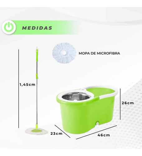 Balde Mopa Centrífugo Samago Sama807 Verde