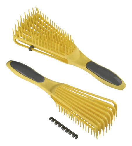 Dompel Cepillo Caracol Rulos Ondas Desenredante Anti Frizz Color Amarillo