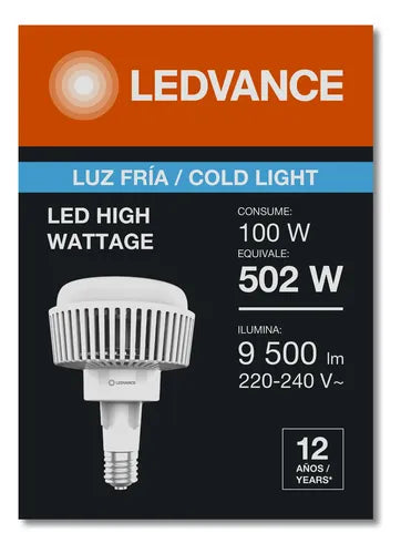 Lámpara Led 100w Alta Potencia E40 Ledvance Blanco Luz Fría