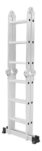 Escalera De Aluminio Articulada 12 Escalones Antideslizante Multiproposito Ajustable Portatil Calidad Durabilidad Resistente Todo Tipo De Trabajo Reforzada Firme Liviana Transportable Funcional