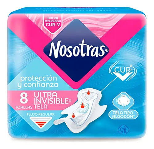 Nosotras Ultra Invisible Tipo Algodón 8 Unidades 1 Pack