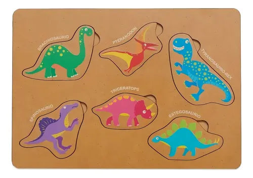 Juego de Encastre de Madera Didáctico Infantil Dinosaurios · 16652 · foto 03