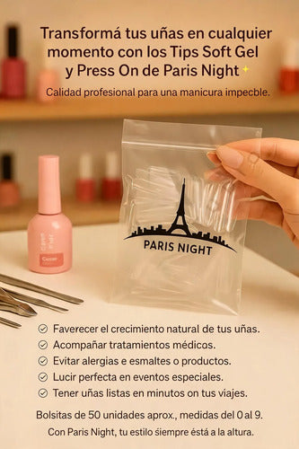 Tips para Soft Gel y Press On Paris Night X50 Almendra · 1880 · foto 02