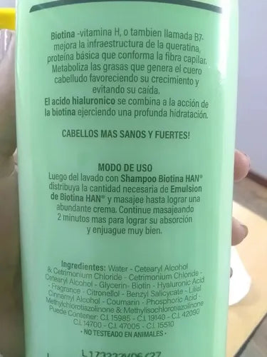 Kit Shampoo y Enjuague Han Biotina y Ácido Hialurónico 500ml · 17325 · foto 09