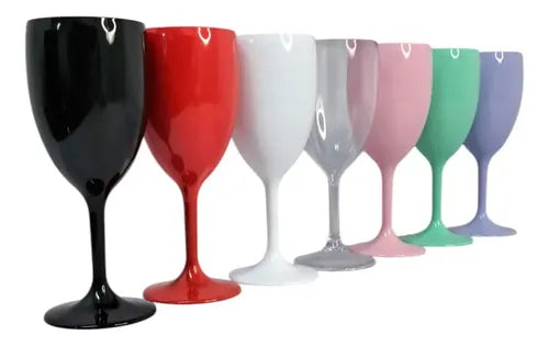 Copa De Vino Agua Irrompible Acrilica Acrilico Pack X12 Unid