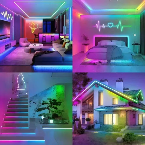 Tira Led Neon Rgb 5m Inteligente Bluetooth App Control Remot
