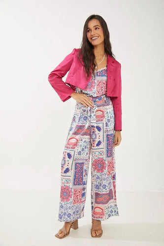 Palazzo Estampado Con Lazo Rimmel Beige Estampado M