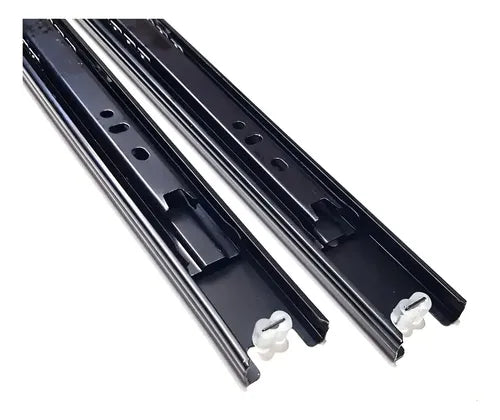 Corredera Telescópica Bronzen Negra 50cm 30kg Para Cajones Y Muebles